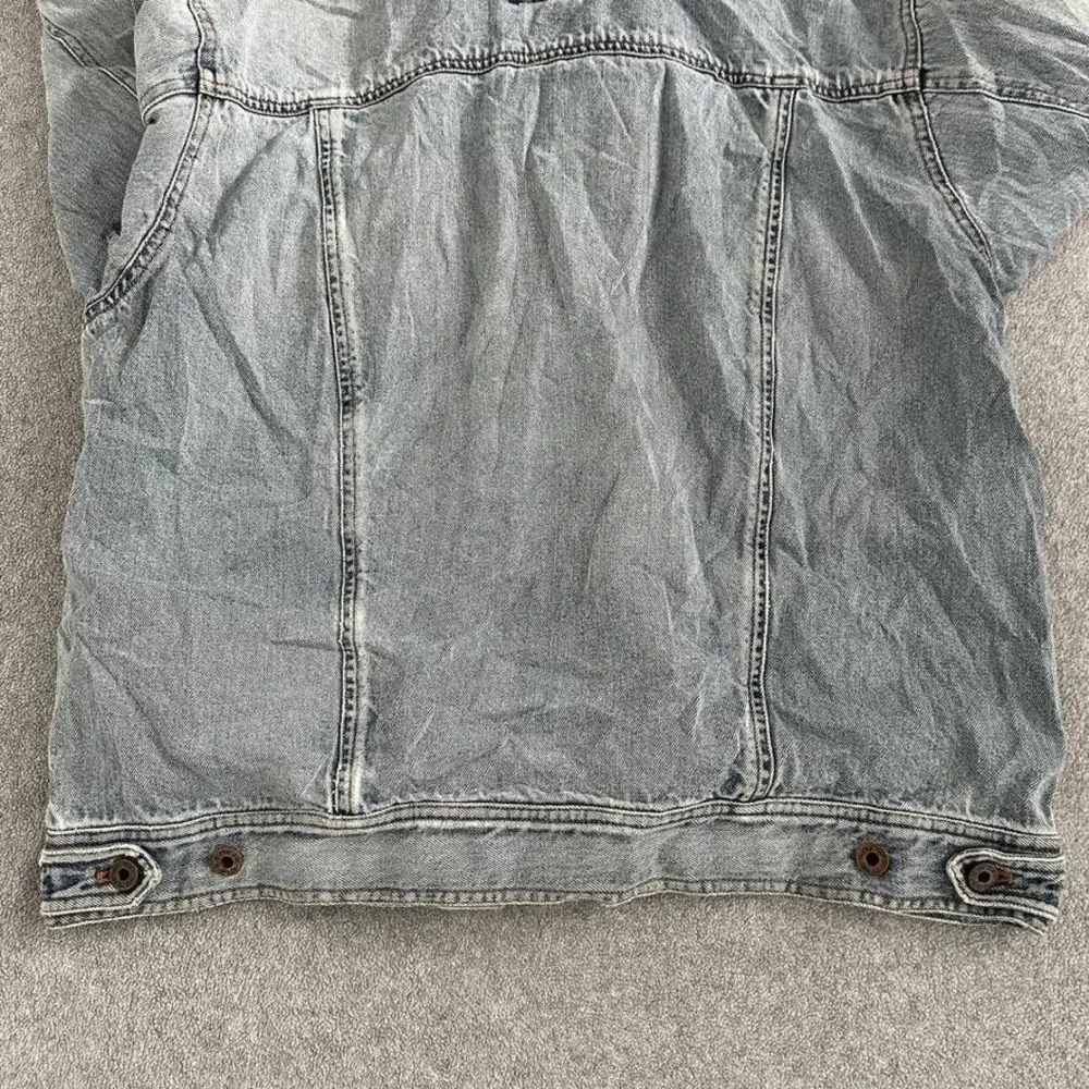 LL Bean Denim Jacket Mens Large Blue‎ Trucker Workwear Distressed Indie Grunge